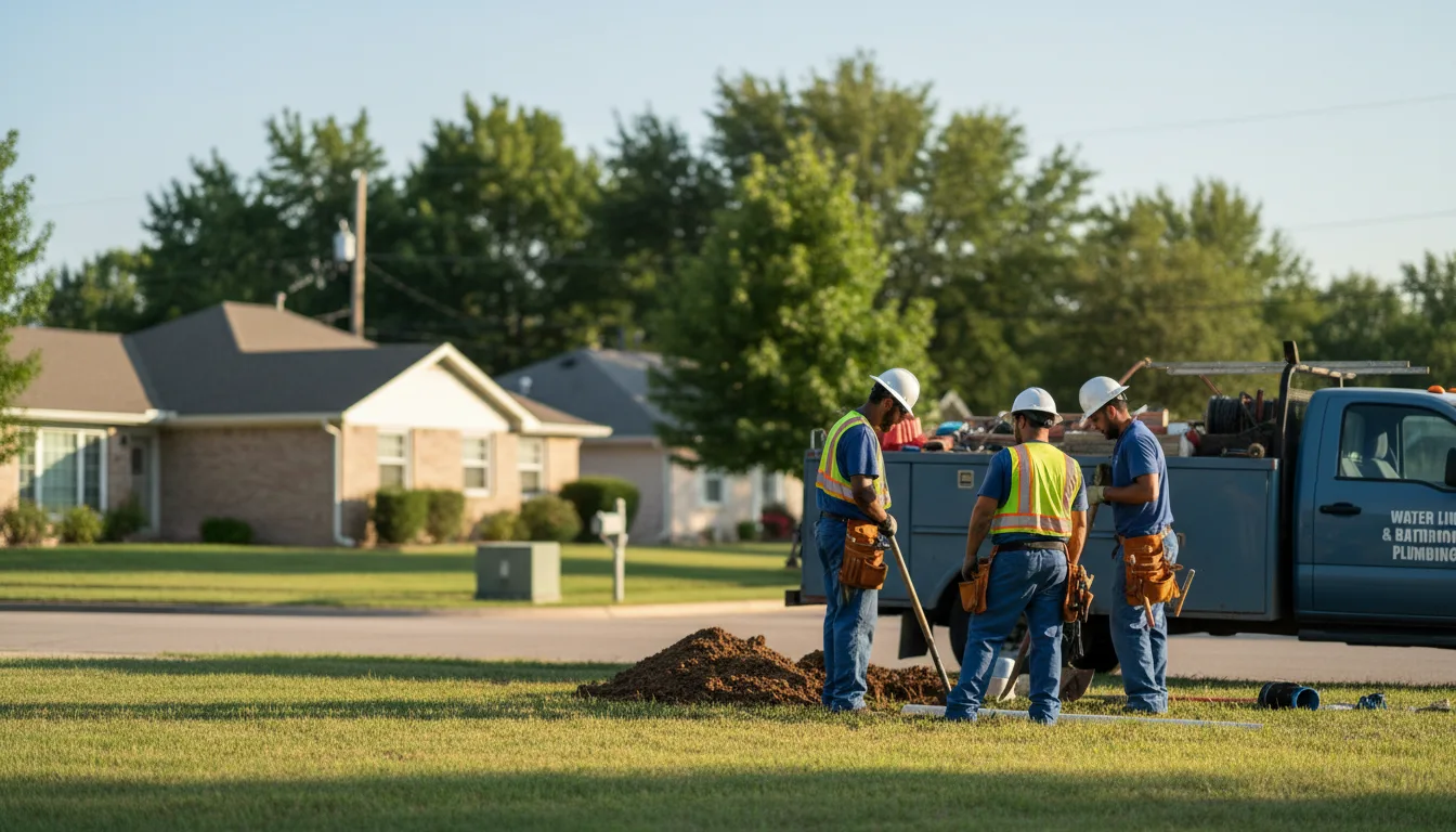Residential water line and bathroom plumbing service in Damon, TX